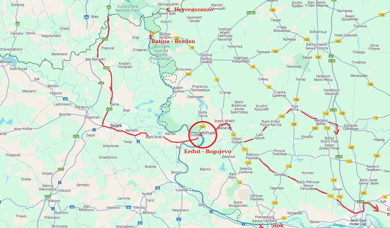 Erdut - Bogojevo Yol Tarifi
